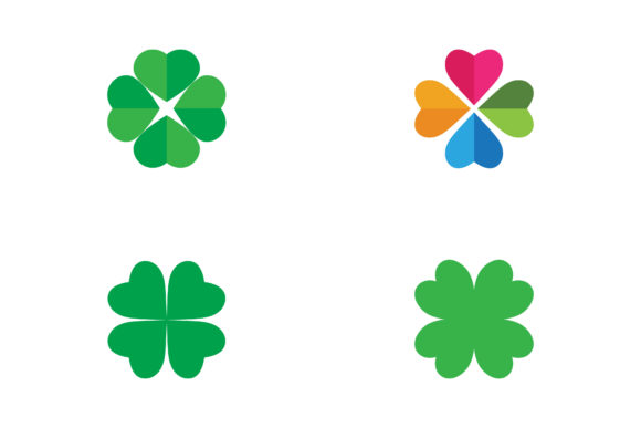 Green Clover Leaf Icon Logo