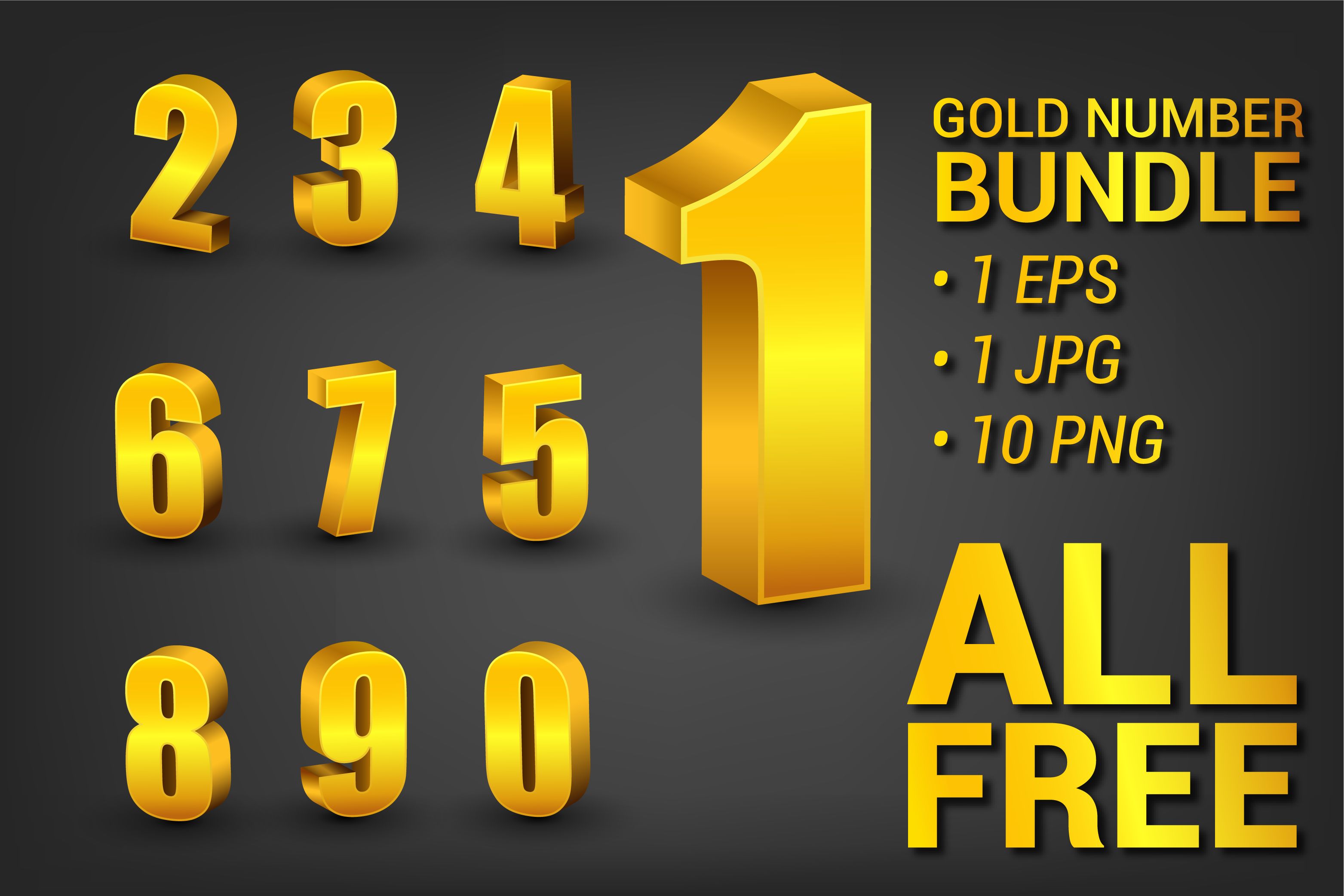 Premium Gold Number Sets Graphic by Alextian Artwork · Creative Fabrica
