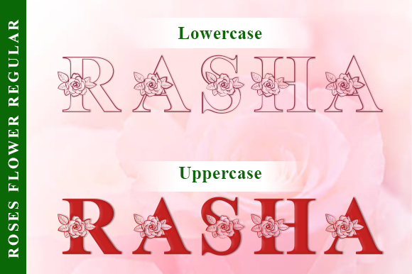 Roses Flower Font PNG with transparent background - Preview 1