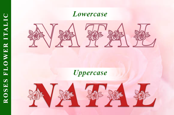 Roses Flower Font PNG with transparent background - Preview 4