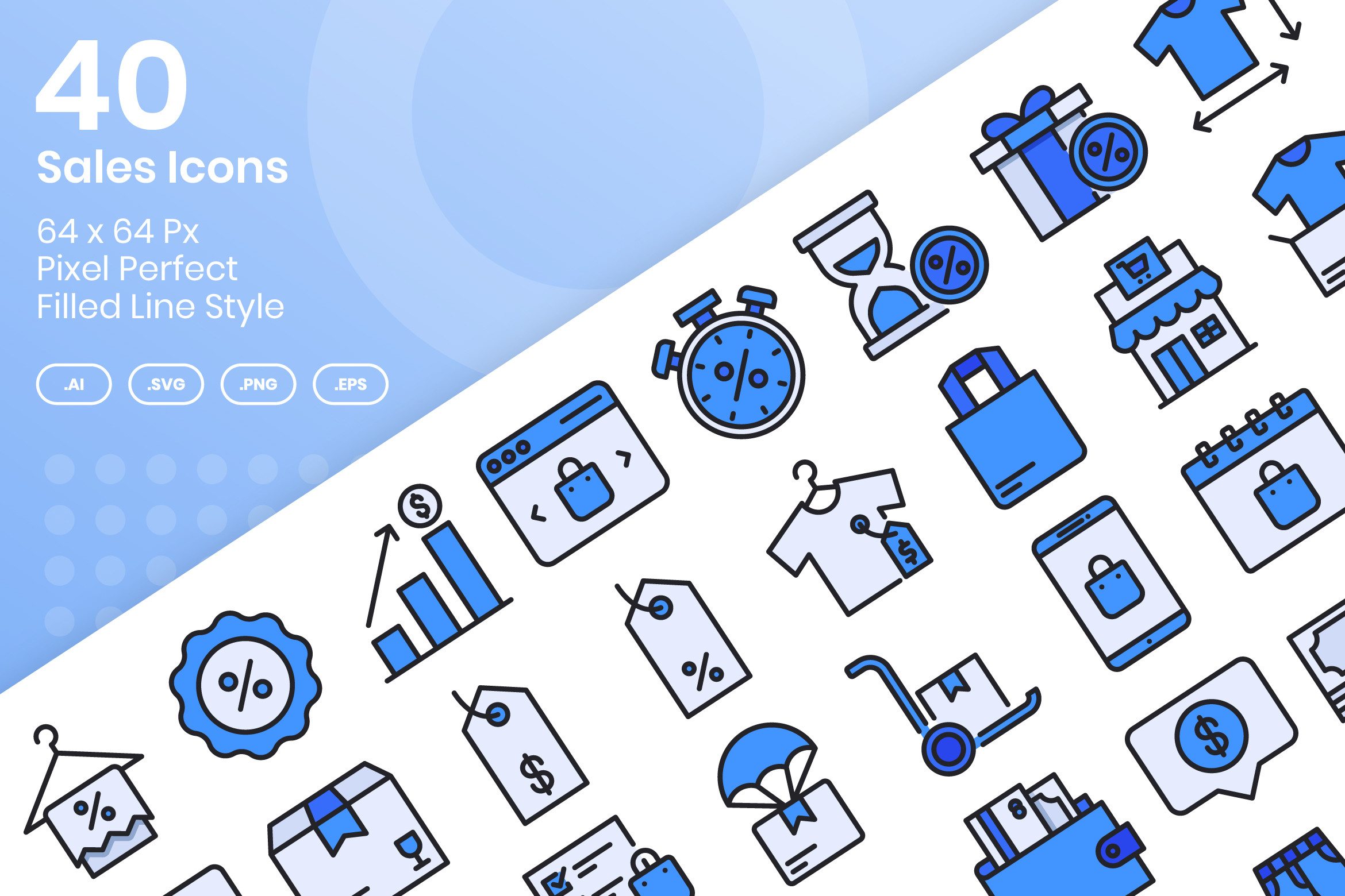 40 Sales Icons - Filled Line Graphic by kmgdesignid · Creative Fabrica