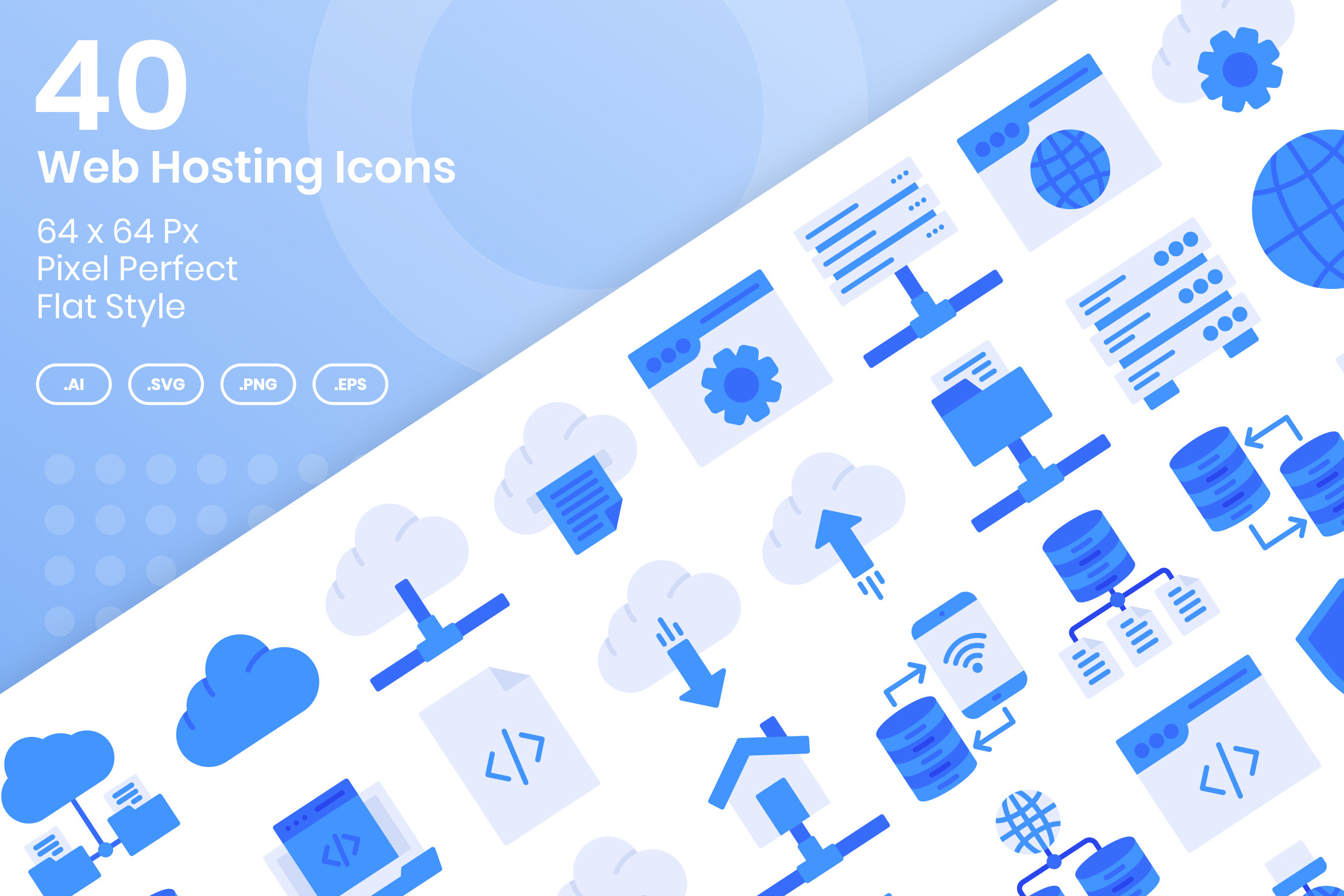 40 Web Hosting Icons Set - Flat Graphic by kmgdesignid · Creative Fabrica