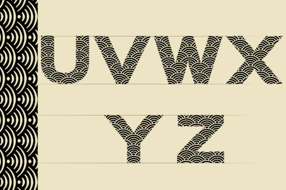 Art Deco Scales Pattern Lettering Font - Preview 2