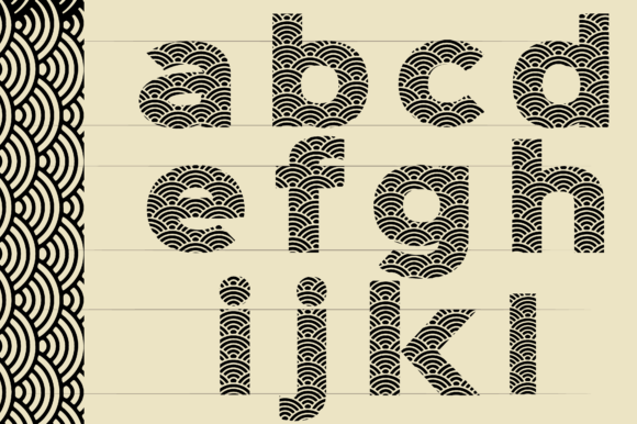 Art Deco Scales Pattern Lettering Font - Preview 3