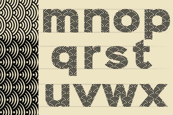Art Deco Scales Pattern Lettering Font - Preview 4