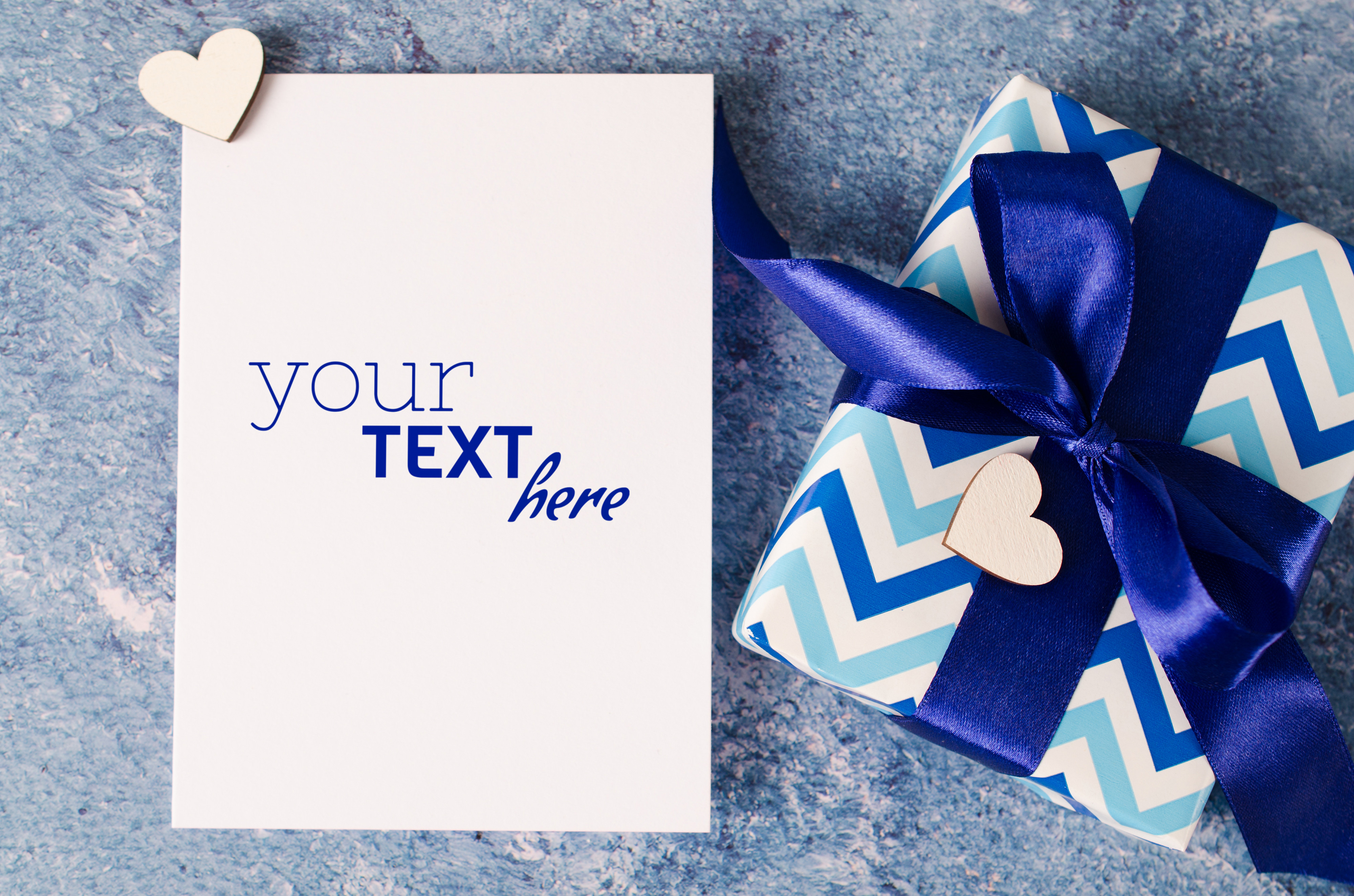 Blue Greeting Card Mockup Blue Gift Graphic by AllDaysX · Creative Fabrica