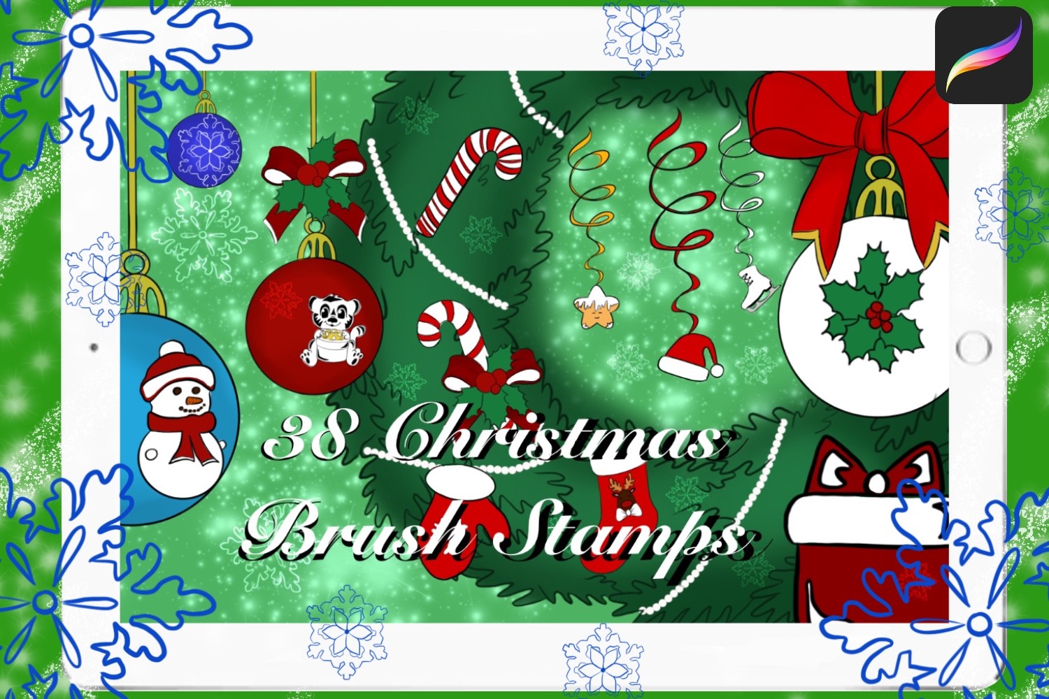Christmas Stamps Brushes for Procreate Graphic by DavydoffArt ...