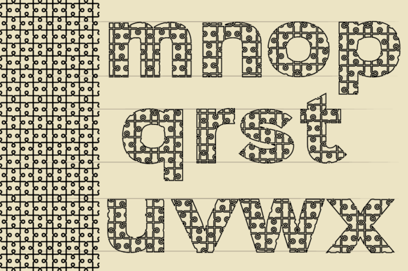 Jigsaw Pattern Lettering Font PNG with transparent background - Preview 4