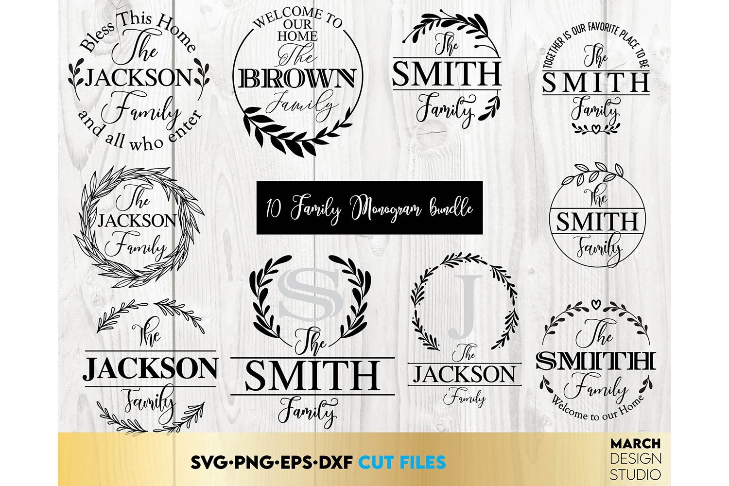 Monogram SVG, Family Monogram SVG Bundle Graphic by March Design Studio ...