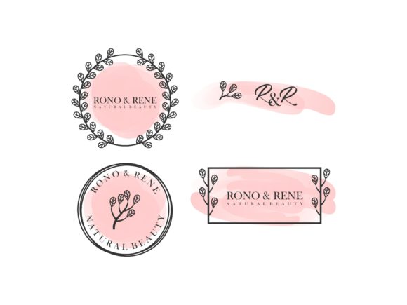 Natural Watercolor Frame Logo Pack