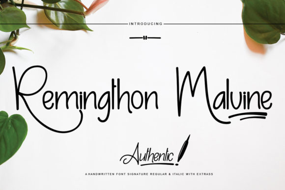 Remingthon Malvine Font PNG with transparent background - Preview 1