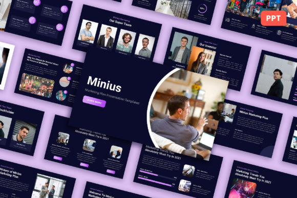 Preview of Minius - Marketing Plan PowerPoint marketing presentation template