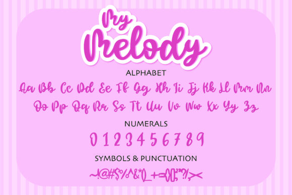 My Melody Font PNG with transparent background - Preview 1