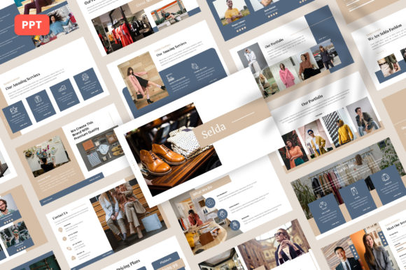 Preview of Selda - Fashion PowerPoint fashion presentation template