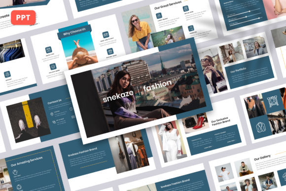 Preview of Snekaze - Fashion PowerPoint fashion presentation template