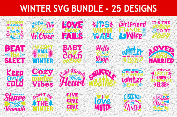 Winter 25 Quotes Designs Bundle Graphic by Creative SVG Booth ...