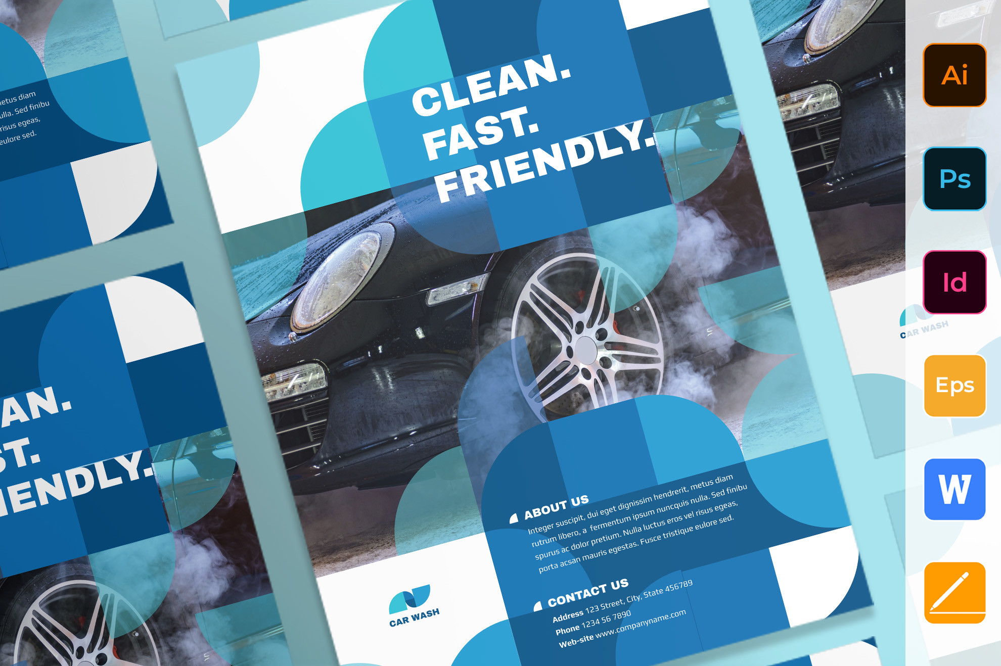 Car Wash Poster Template Graphic by Amber Graphics · Creative Fabrica