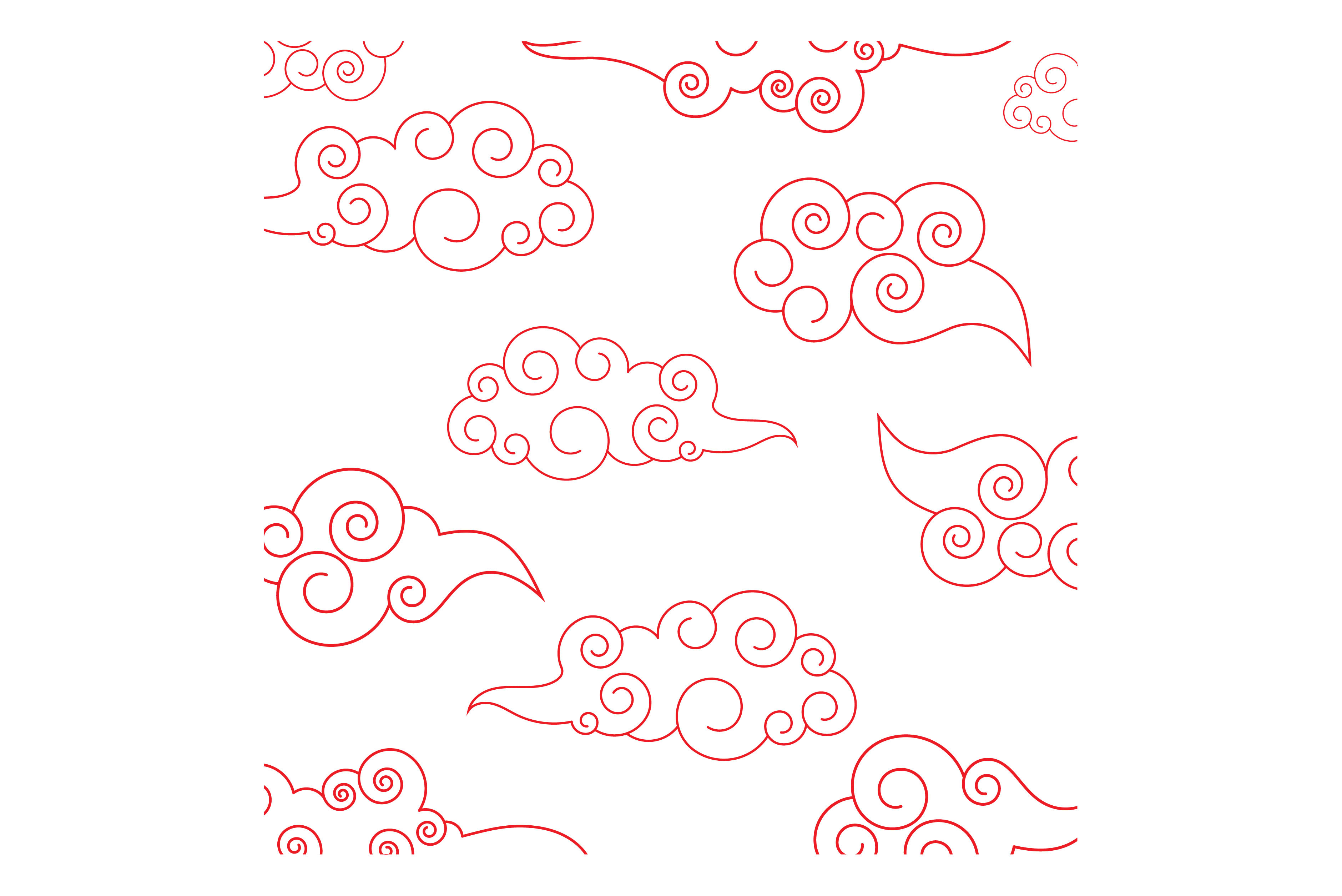 Chinese Clouds Logo Vector