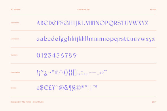 AO Mireille Font PNG with transparent background - Preview 2