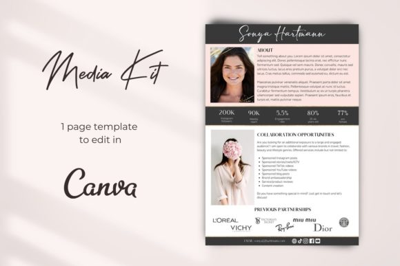 Blush Pink Media Kit Template Graphic Graphic Templates By Business Chic Studio