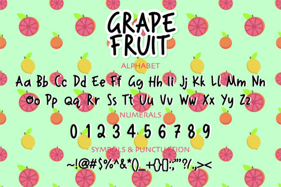 Grape Fruit Font PNG with transparent background - Preview 1