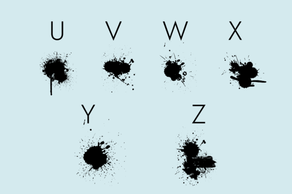 Ink Splash Font PNG with transparent background - Preview 2