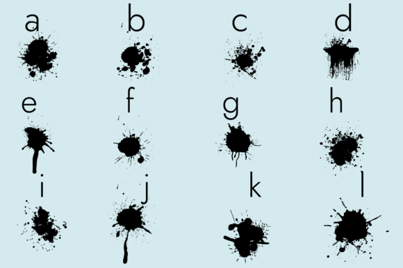 Ink Splash Font PNG with transparent background - Preview 3