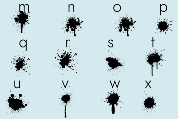 Ink Splash Font PNG with transparent background - Preview 4