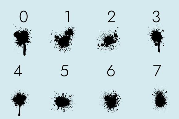 Ink Splash Font PNG with transparent background - Preview 6