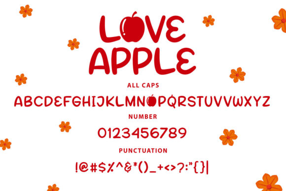 Love Apple Font PNG with transparent background - Preview 2