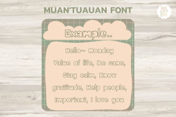 Muan Tua-Uan Font PNG with transparent background - Preview 3