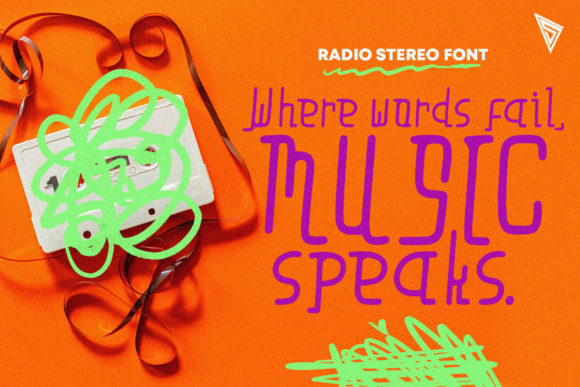 Radio Stereo Font PNG with transparent background - Preview 3