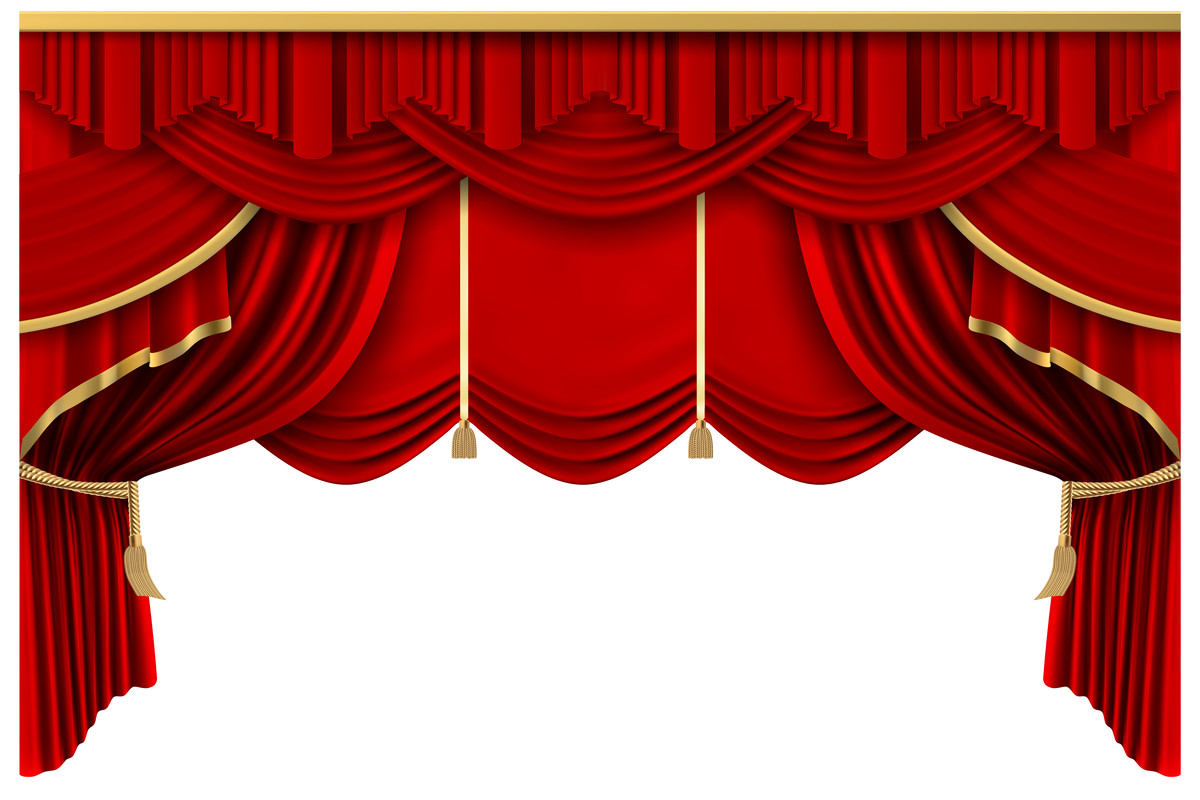 Retro Red Stage Curtain