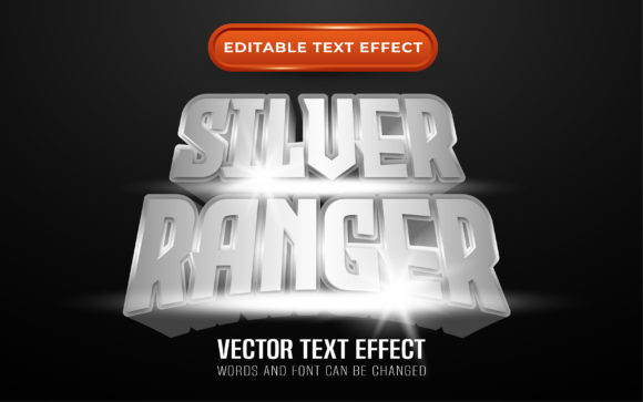 Silver Ranger Editable Text Effect Graphic Add-ons By Brainwave