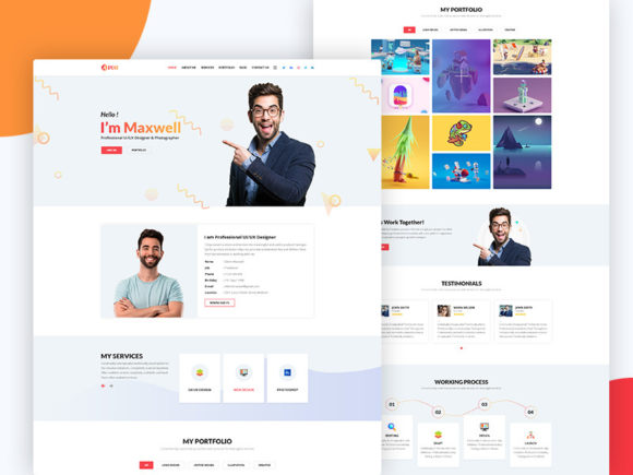 Creative Personal Portfolio Template Grafika Strony Internetowe Przez Design_love