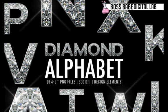 Diamond Alphabet Clipart