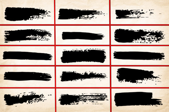 Ink Black Paint Brush Stroke Textures