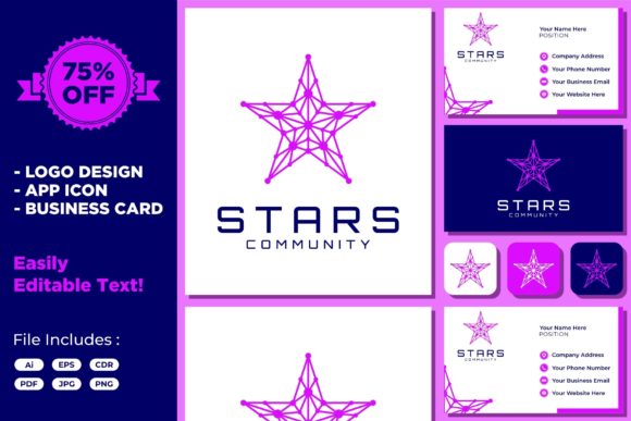 Star Community Connection Technology Graphic Logos By Sore.studios