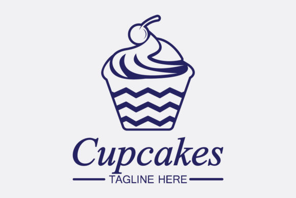 Cupcake Logo Design Vector Template