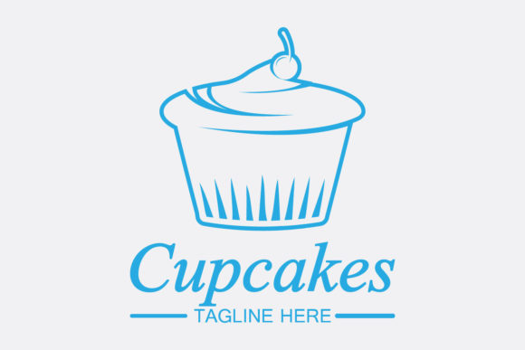 Cupcake Logo Design Vector Template