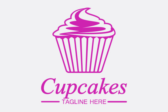 Cupcake Logo Design Vector Template
