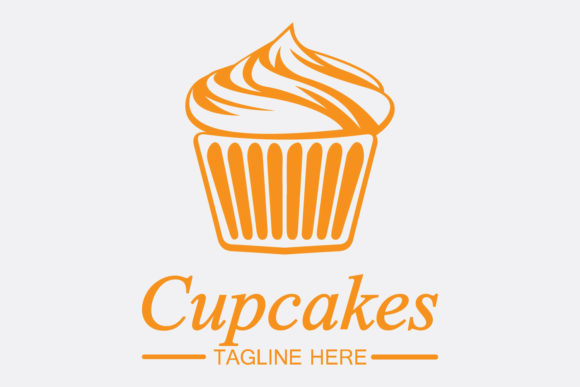 Cupcake Logo Design Vector Template
