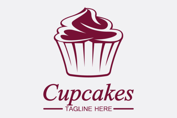 Cupcake Logo Design Vector Template