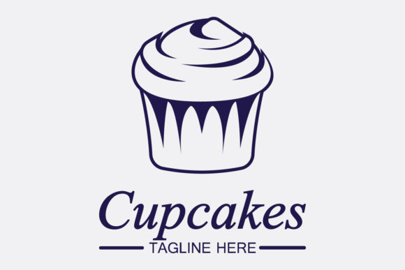 Cupcake Logo Design Vector Template