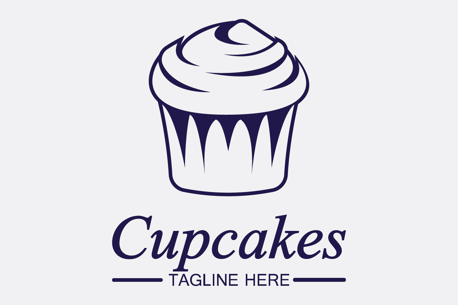 Cupcake Logo Design Vector Template