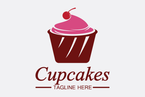 Cupcake Logo Design Vector Template