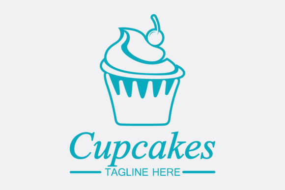 Cupcake Logo Design Vector Template