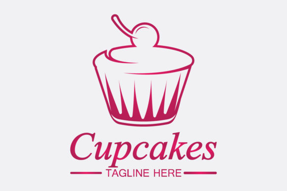 Cupcake Logo Design Vector Template