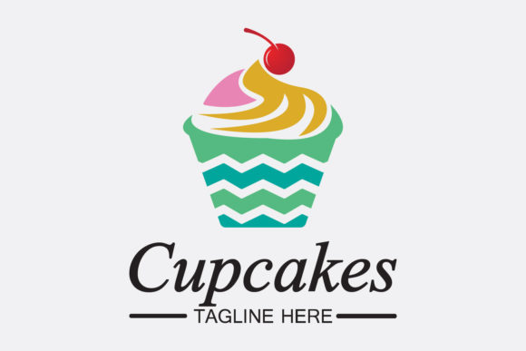 Cupcake Logo Design Vector Template