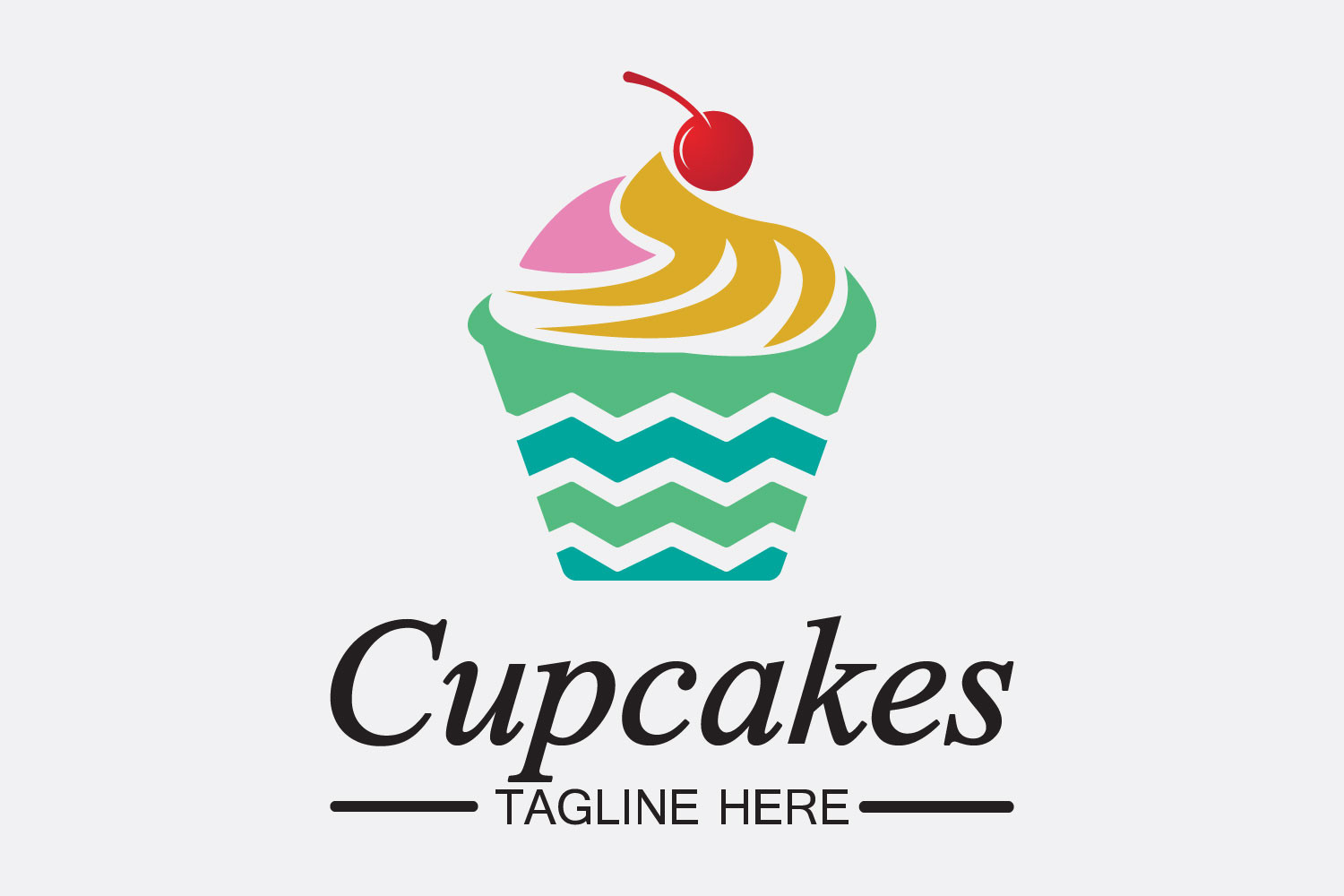 Cupcake Logo Design Vector Template